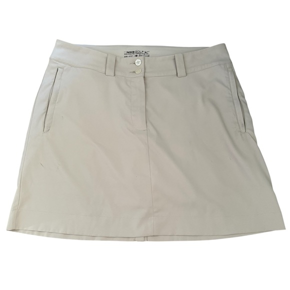 Nike Beige Golf Skort ~ 2 button zipped closure ~ side and back pockets ~ size M - Picture 1 of 12